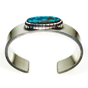 ハイグレード・ブルークラウド・ターコイズ・スリットベゼル・波唐草リング