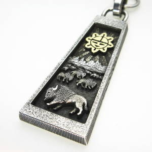 狼とバッファロー・月と太陽・ジッパーペンダント